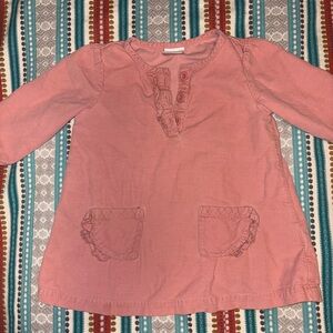 Hannah Andersson 6-12 mo Pink Corduroy Baby Girl Dress Ruffled Detail Size 70